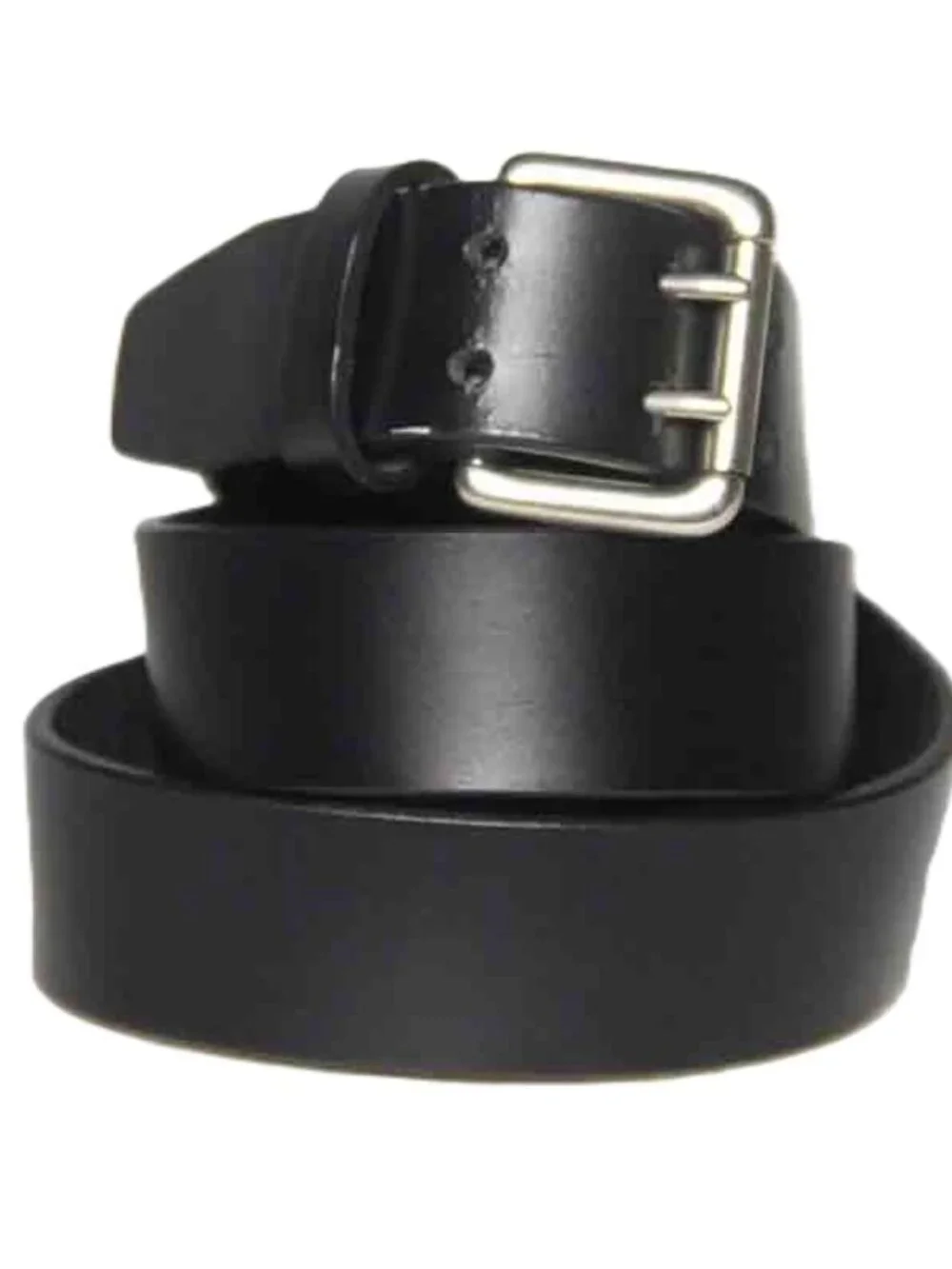 Vintage Levi's Black Leather Double Prong Belt Boy's Size 30 FITS 28